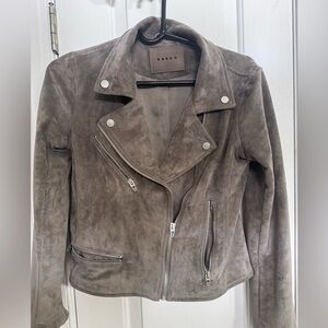 BLANKNYC Soft Velvet Fog Gray Moto Biker Jacket SIZE XS